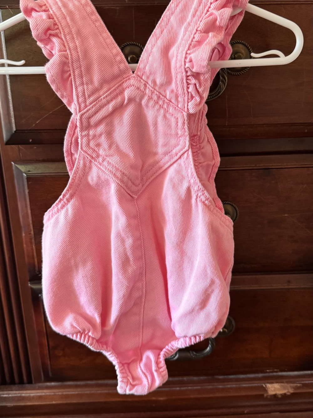 Old Navy Pink Ruffle-Strap Overall Romper - Picture 5 of 5